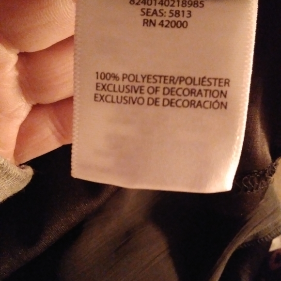 JAClyn Smith Flowy sheer top attached tank Faux Pearl rhinestone trim sl… - Picture 9 of 12